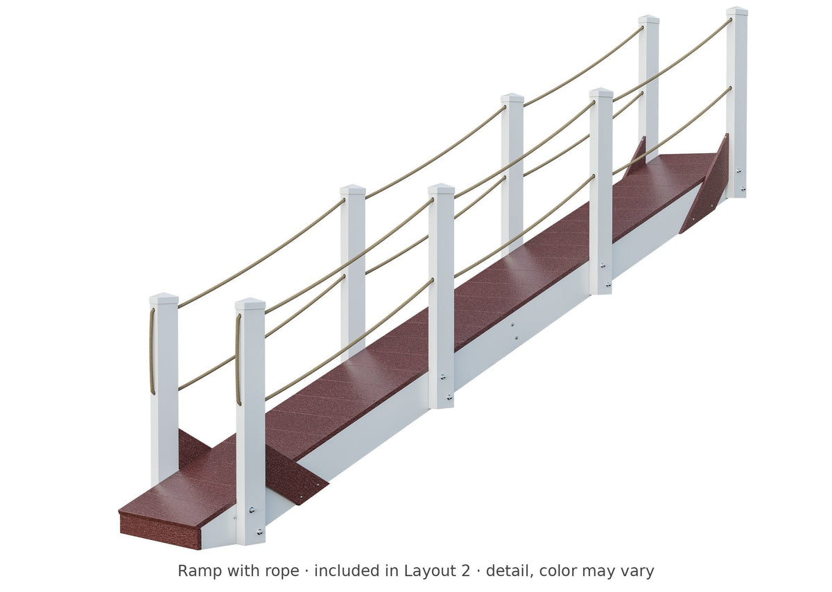 Ramp with rope detail – included in Layout 2 of the 5x10 Denali Vinyl Playset & Swing Set Kit