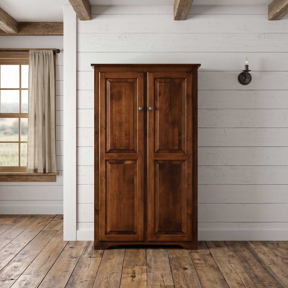 Amish Eden 60"h Solid Wood Bookcase with Doors