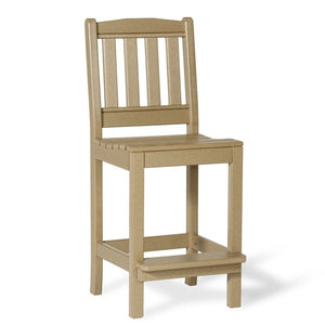 Amish Poly Resin 43" Square English Garden Patio Bar Table & Side Chair Set - snyders.furniture