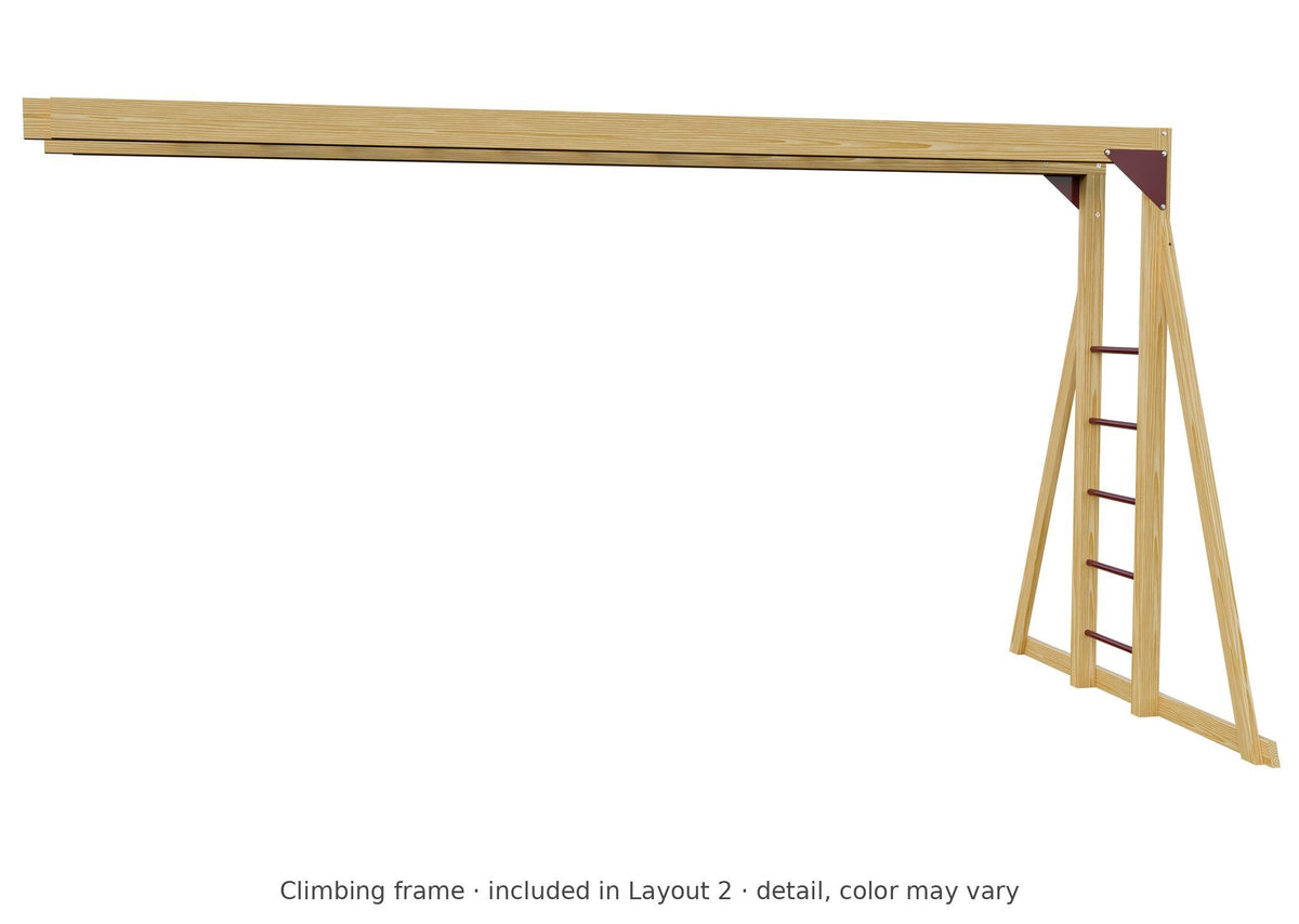 Climbing frame detail – included in Layout 2 of the 6x6 Challenger Wooden Swing Set & Playset Kit