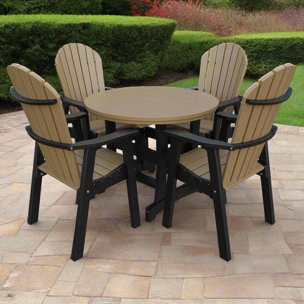Amish Adirondack 42" Round Patio Dining Set - Quickship - snyders.furniture