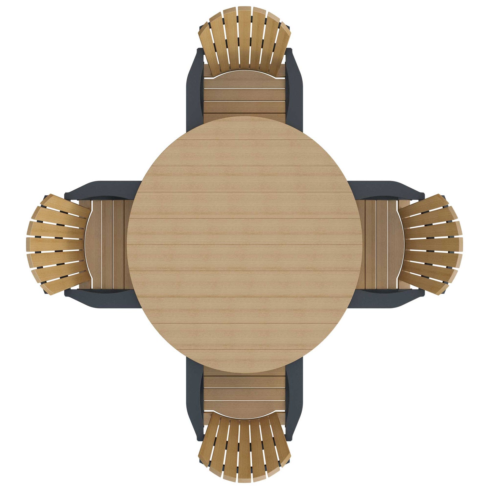 Amish Adirondack 5pc 54" Round Patio Dining Set - snyders.furniture