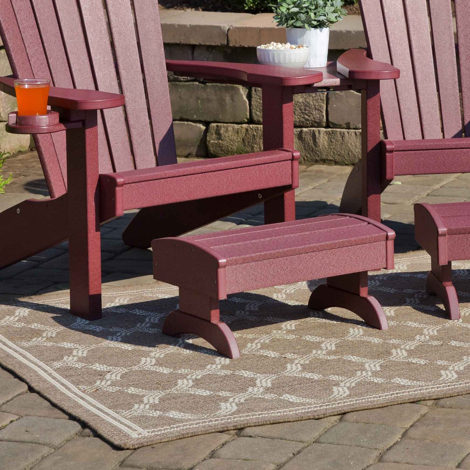 Amish Adirondack Patio Foot Stool - Quickship - snyders.furniture