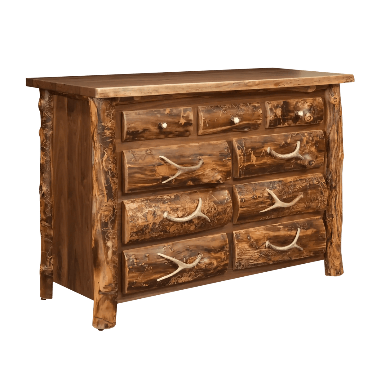 Amish Allegheny Aspen & Walnut 3 over 6 Drawer Dresser