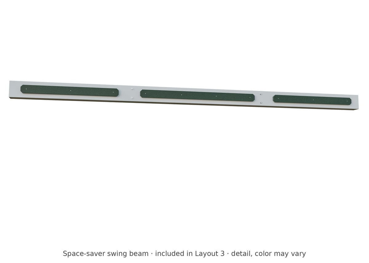 Space-saver swing beam detail – included in Layout 3 of the Avalanche Vinyl Playset & Swing Set Kit