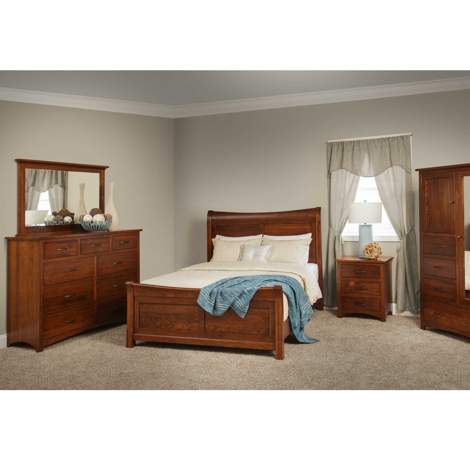 Amish Avondale 5pc Wood Sleigh Bedroom Set - snyders.furniture