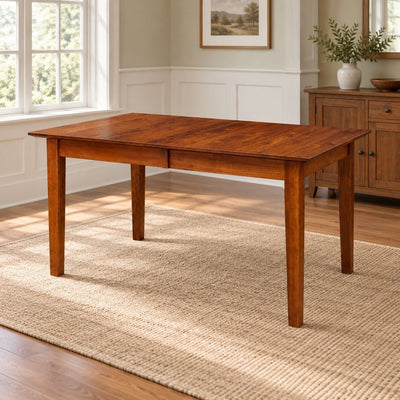 Amish Belleville Shaker Style Solid Wood Extendable Dining Table