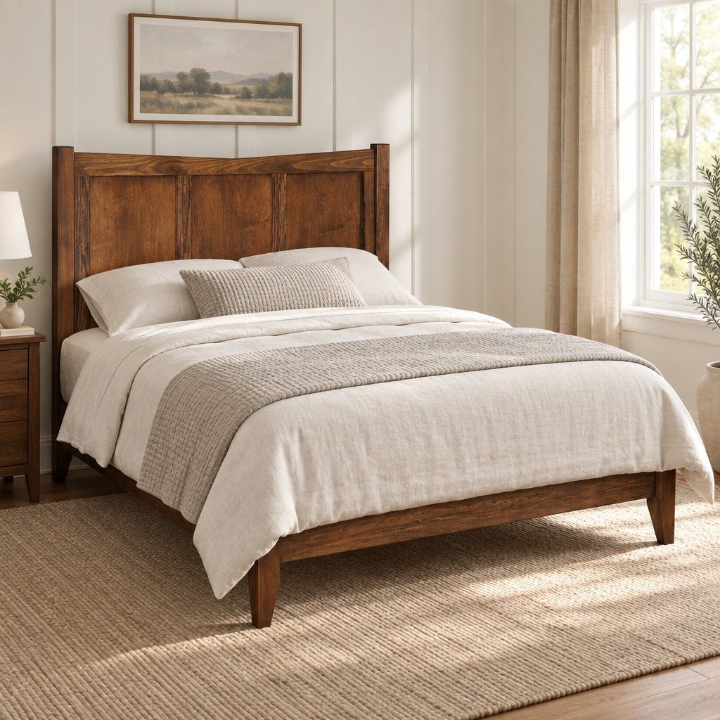 Amish Belleville Shaker Style Solid Wood Platform Bed