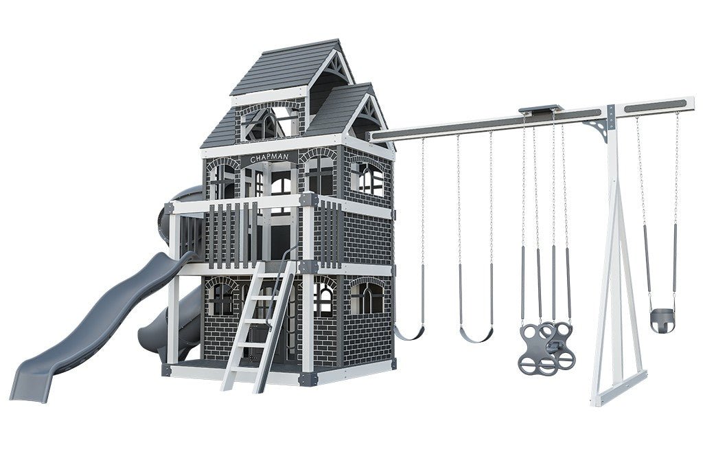 Chapman vinyl playset Layout 1 in white vinyl, gray accents
