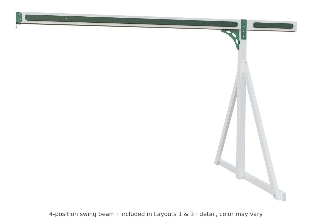 4-position swing beam detail – included in Layouts 1 & 3 of the Chapman Vinyl Playset & Swing Set Kit