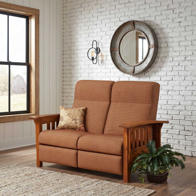 Amish Classic Mission Wood Frame Recliner Loveseat