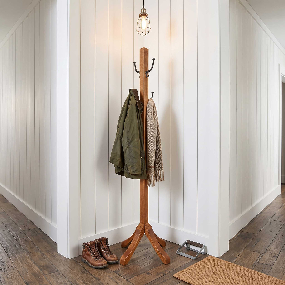 Amish Mission Solid Wood Clothes Tree for Jackets
