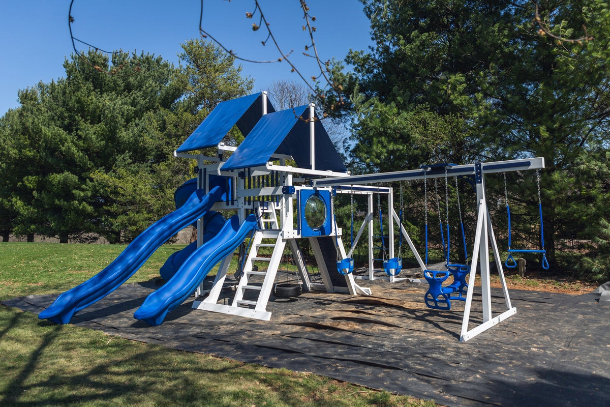 Concord Vinyl Playset & Swing Set Kit – real-world photo (configuration and colors may differ from the layouts offered)