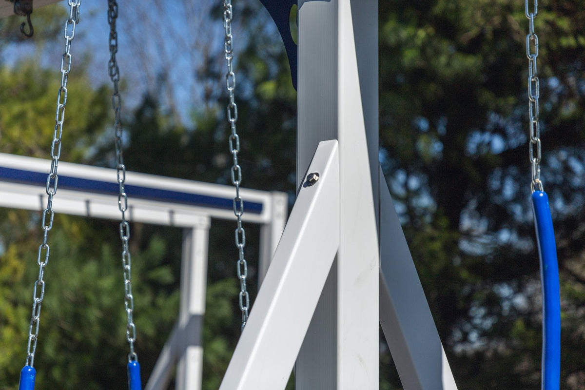 Concord Vinyl Playset & Swing Set Kit – real-world photo (configuration and colors may differ from the layouts offered)