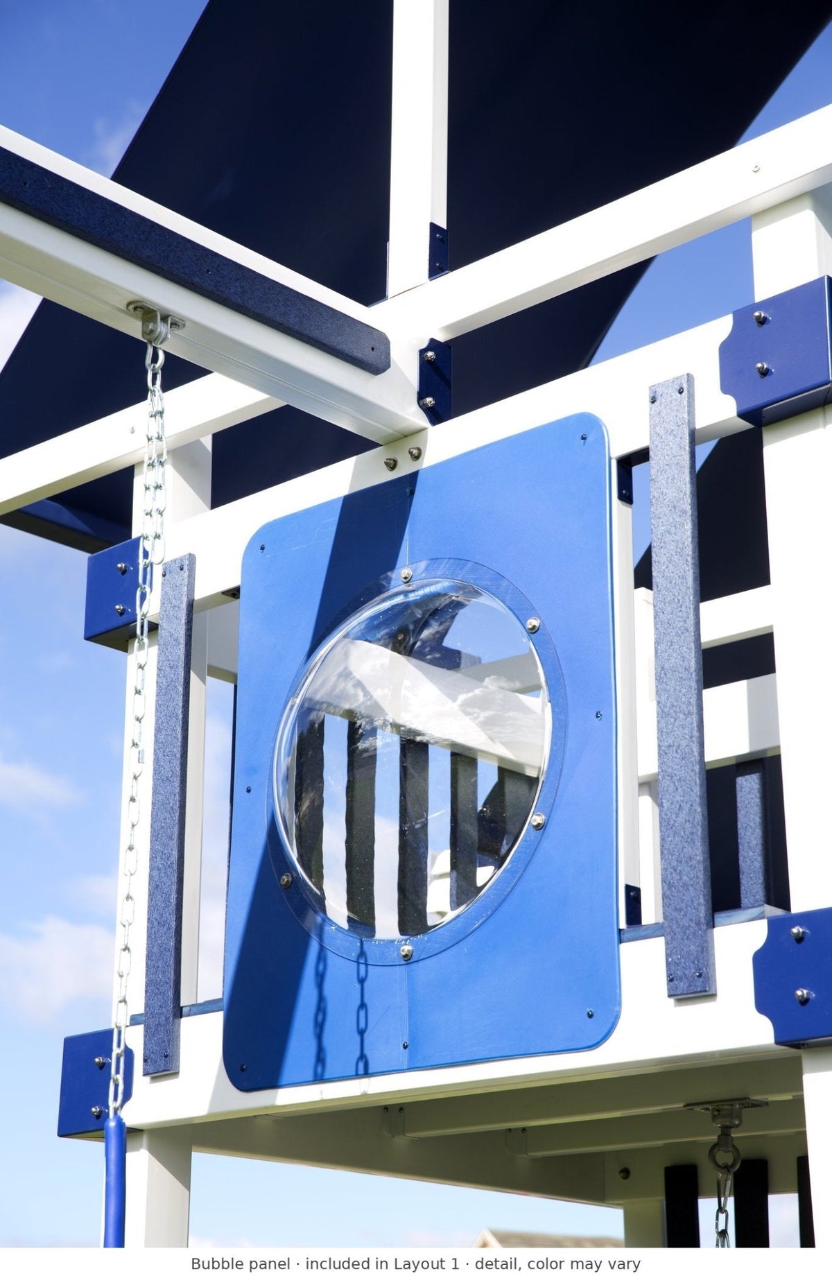 Bubble panel detail – included in Layout 1 of the Concord Vinyl Playset & Swing Set Kit