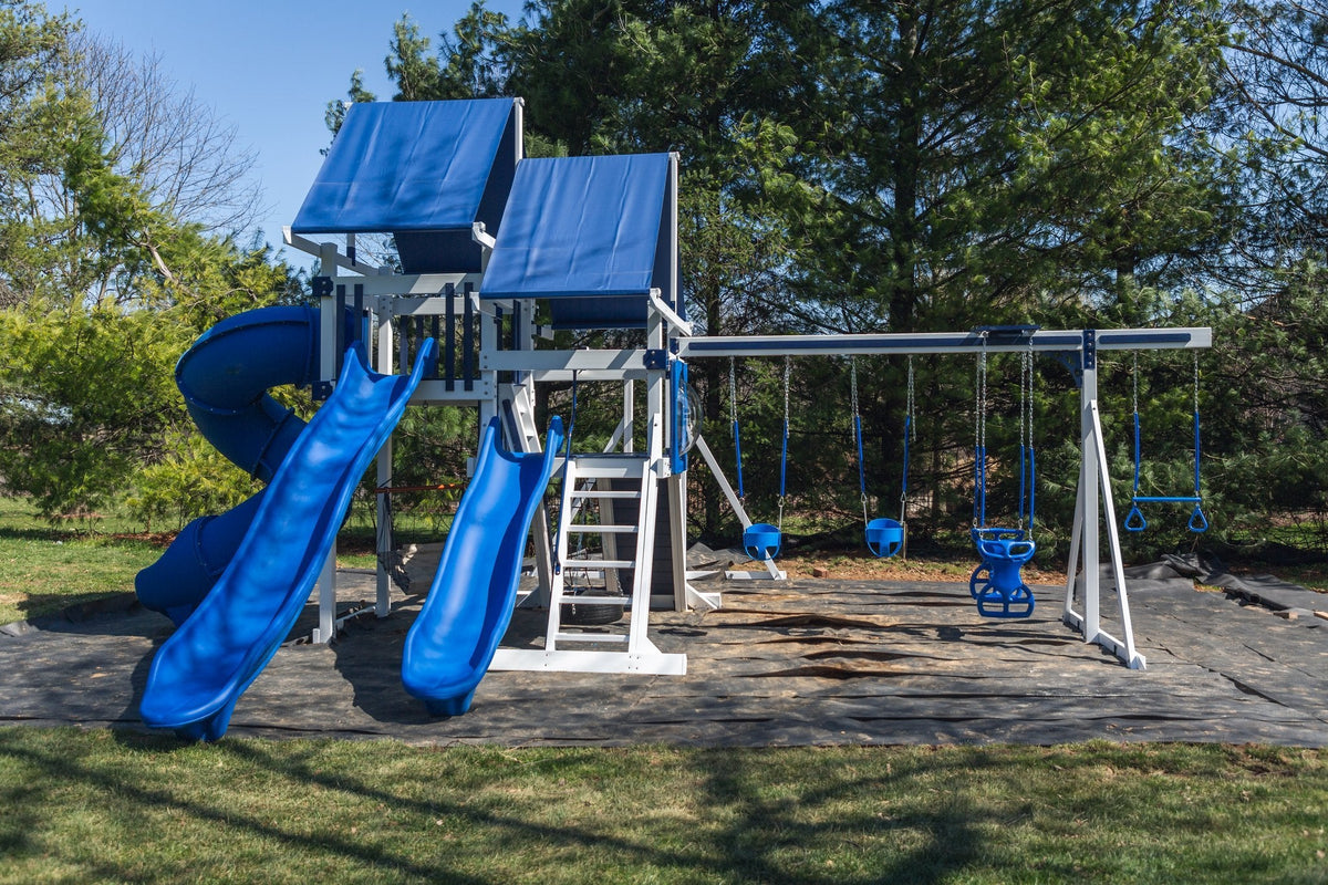 Concord Vinyl Playset & Swing Set Kit – real-world photo (configuration and colors may differ from the layouts offered)