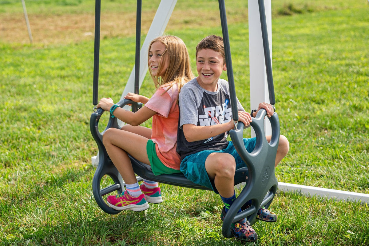 Concord Vinyl Playset & Swing Set Kit – real-world photo (configuration and colors may differ from the layouts offered)
