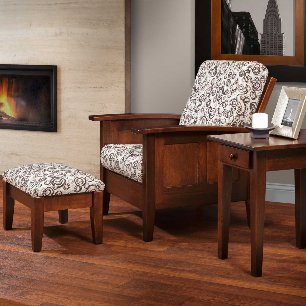 Amish Shaker Morris Chair & Ottoman Set