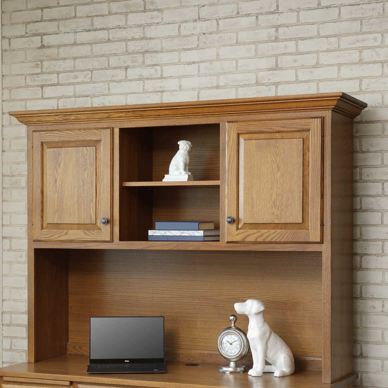 Amish Danville Traditional Solid Wood Computer Desk with Hutch