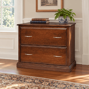 Amish Danville Traditional Solid Wood Lateral File Cabinet shown in the home office of a traditional colonial home