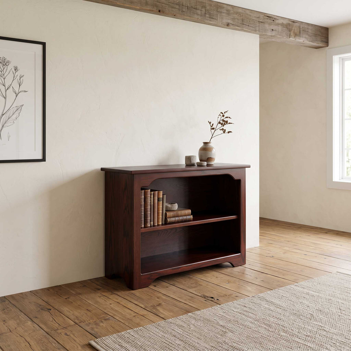 Librería Amish Eden de madera maciza de 24"h