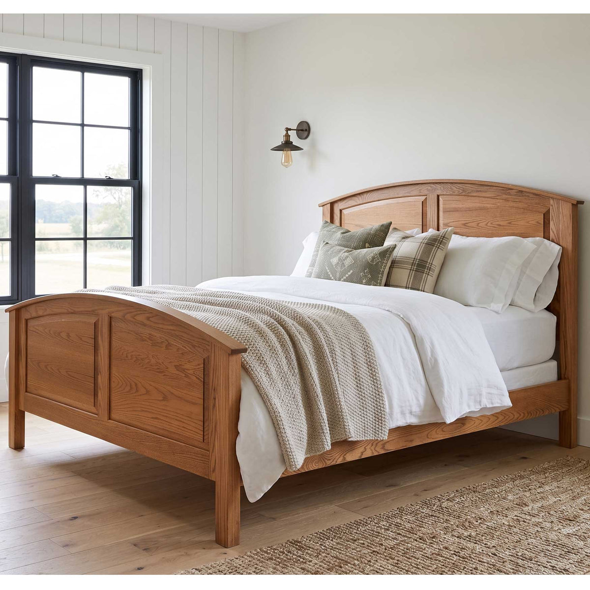 Amish Eden Curved Raised Panel Bed