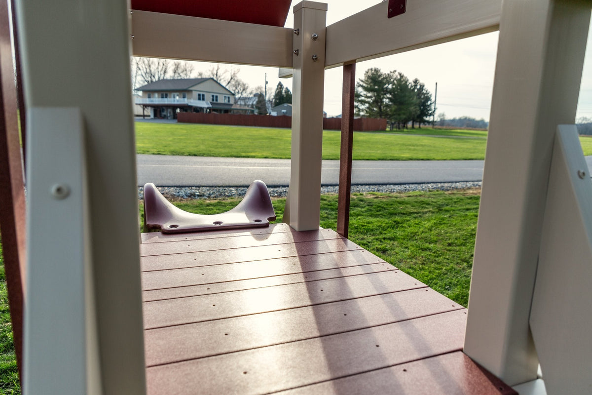 Elkhorn Vinyl Playset & Swing Set Kit – real-world photo (configuration and colors may differ from the layouts offered)