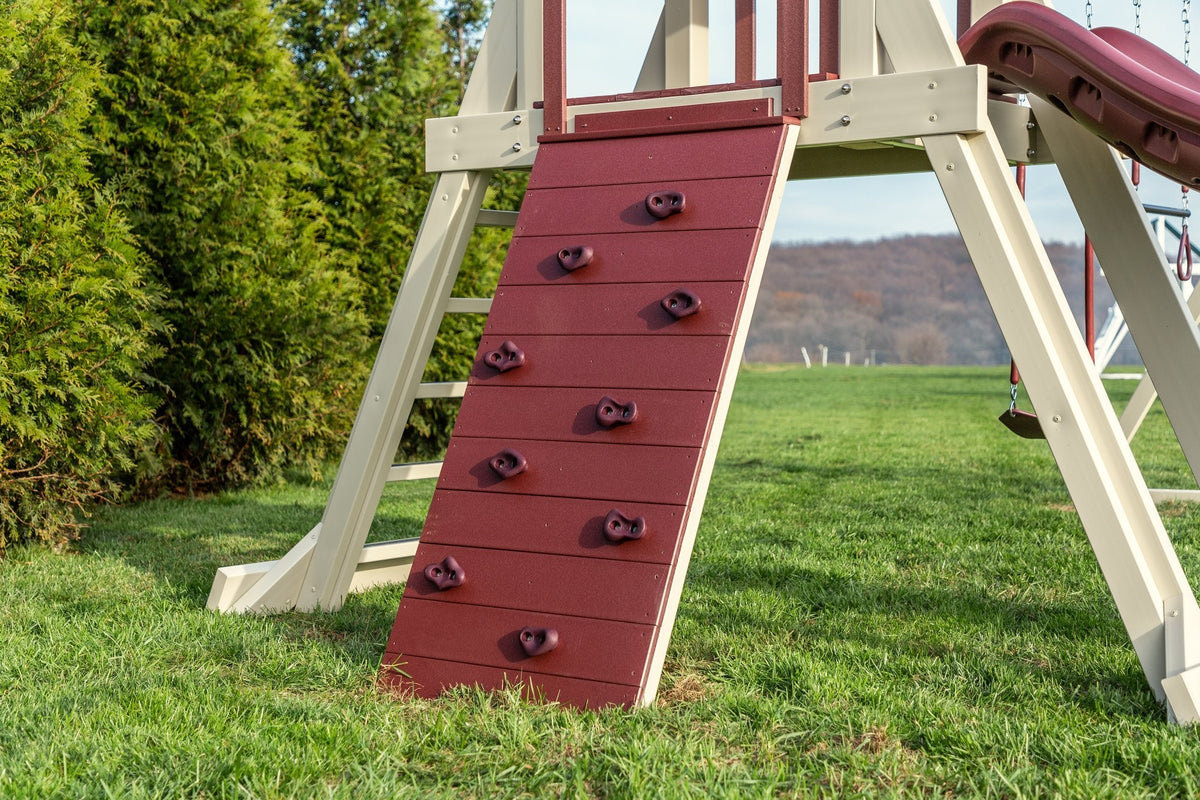 Elkhorn Vinyl Playset & Swing Set Kit – real-world photo (configuration and colors may differ from the layouts offered)