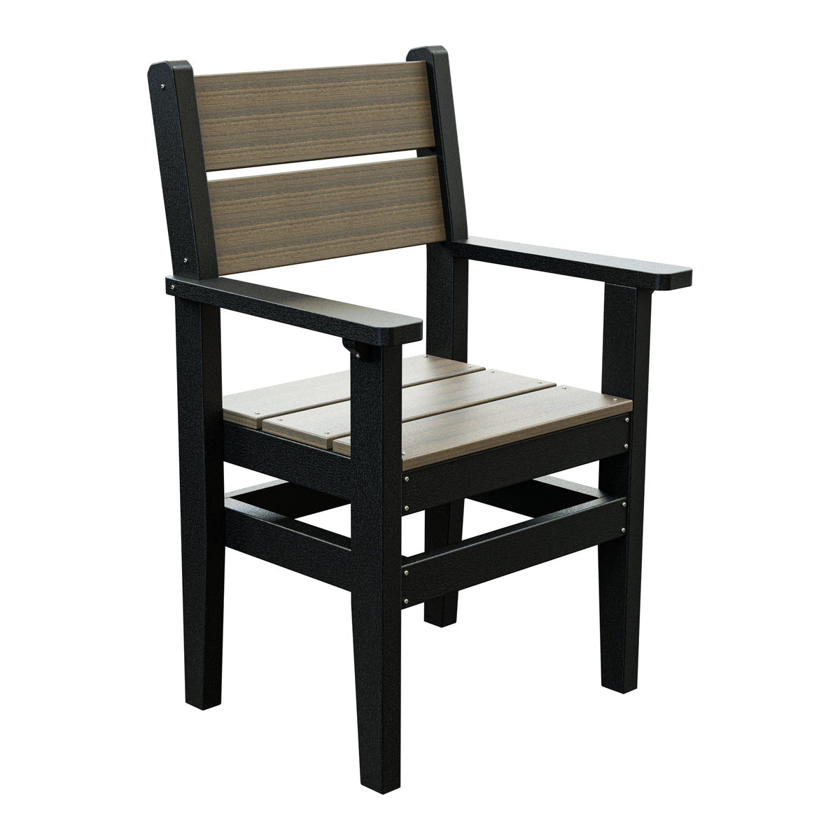 Amish Everyday Value Poly Dining Armchair in Coastal Gray & Black
