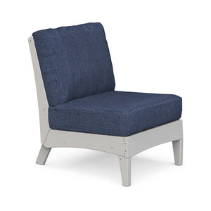 Fernandina armless sectional center seat with navy cushion