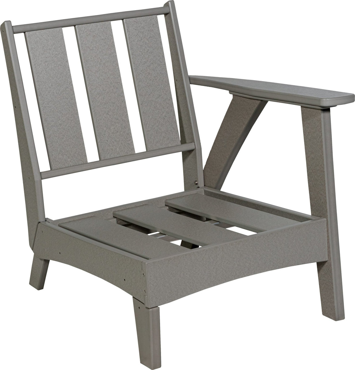 Fernandina poly sectional right end frame, gray, product shot (cushion not shown)