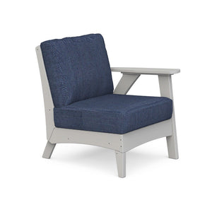 Fernandina sectional right end piece with one arm and navy cushion