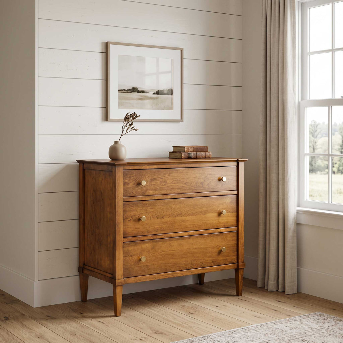 Amish Geneva Solid 39" Wood Single Dresser with 3 Drawers