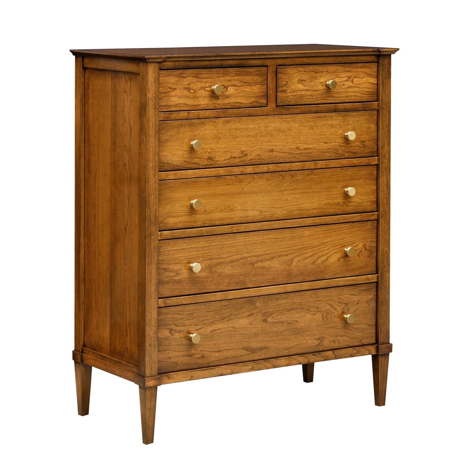 Amish Geneva Solid Wood Chest of Drawers shown in the bedroom of a traditional colonial home