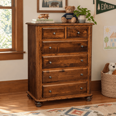 Amish Hampton Solid Wood Chest shown in the kids bedroom of a craftsman bungalow home