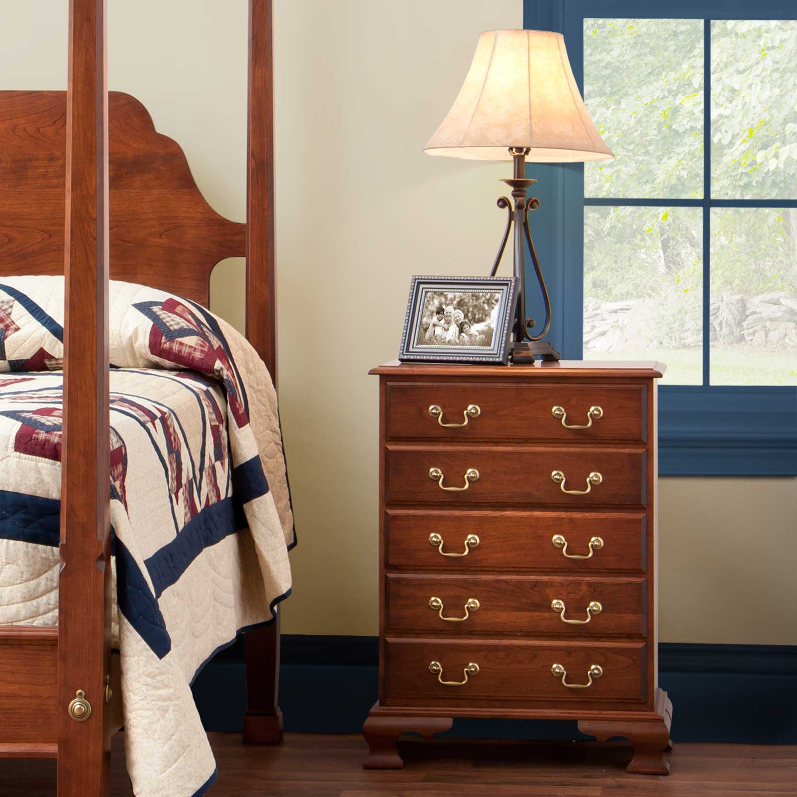 Amish Jamestown 5-Drawer Bedside Chest - snyders.furniture