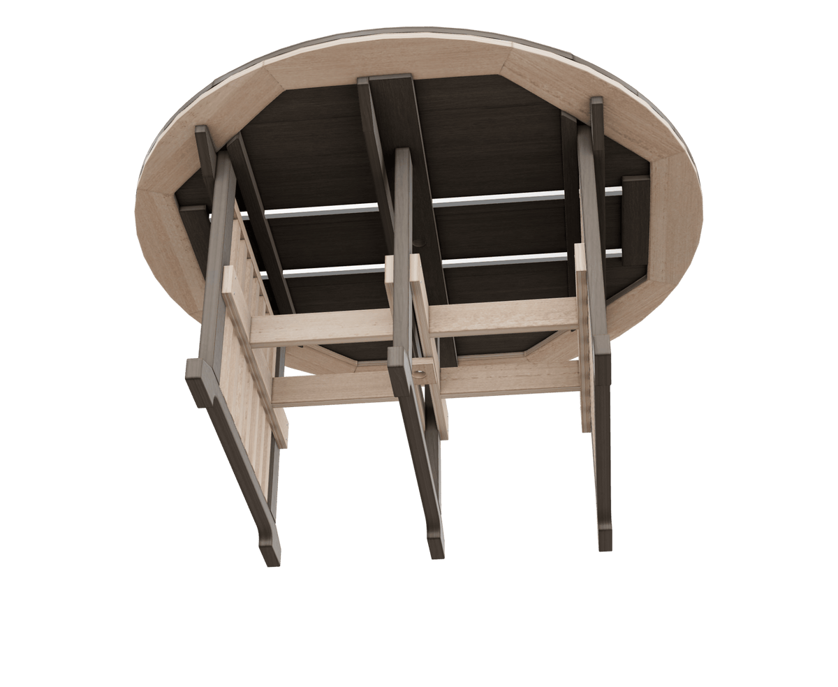 Amish Keystone - Juego de mesa de comedor redonda para patio de 60" para 8 personas
