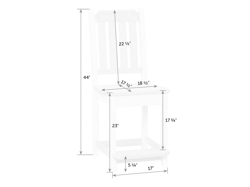 Silla de mostrador Amish Keystone Poly para patio