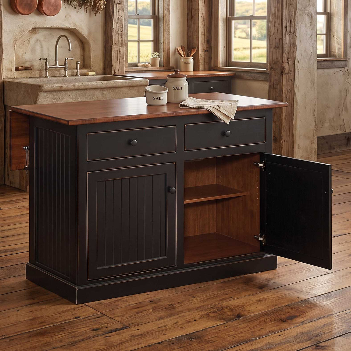 Amish Kitchen Island with Drop leaf
