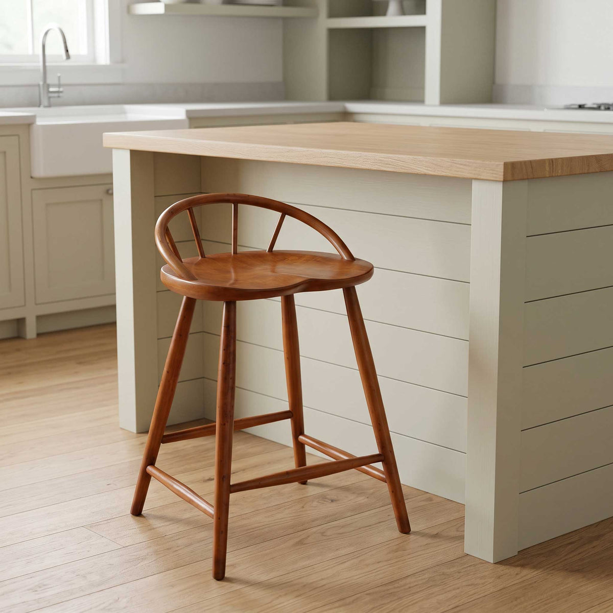 Amish Lariat Low Back Spindle Bar Stool