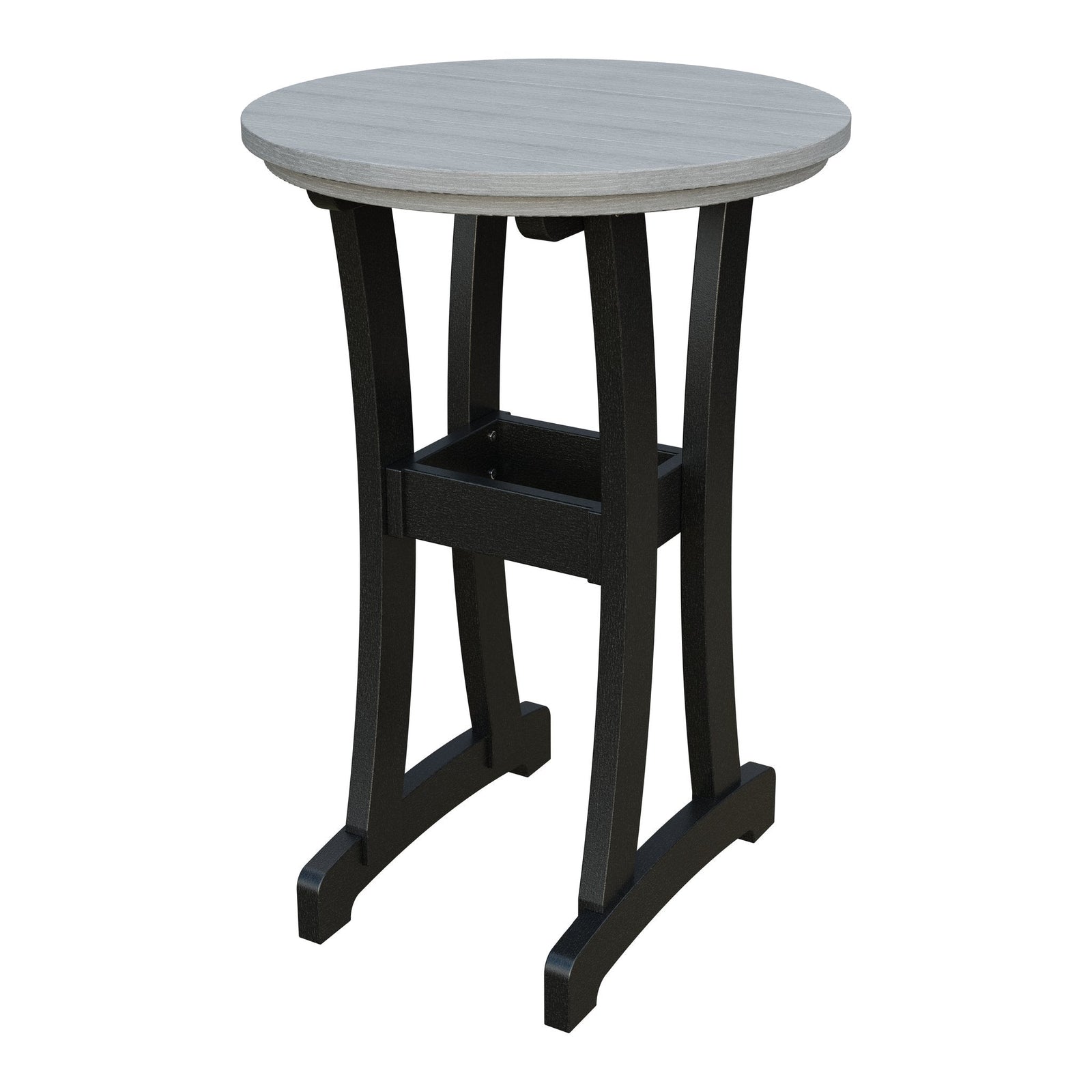 Amish Legacy 30" Round Outdoor Bar Table in Driftwood Gray & Black