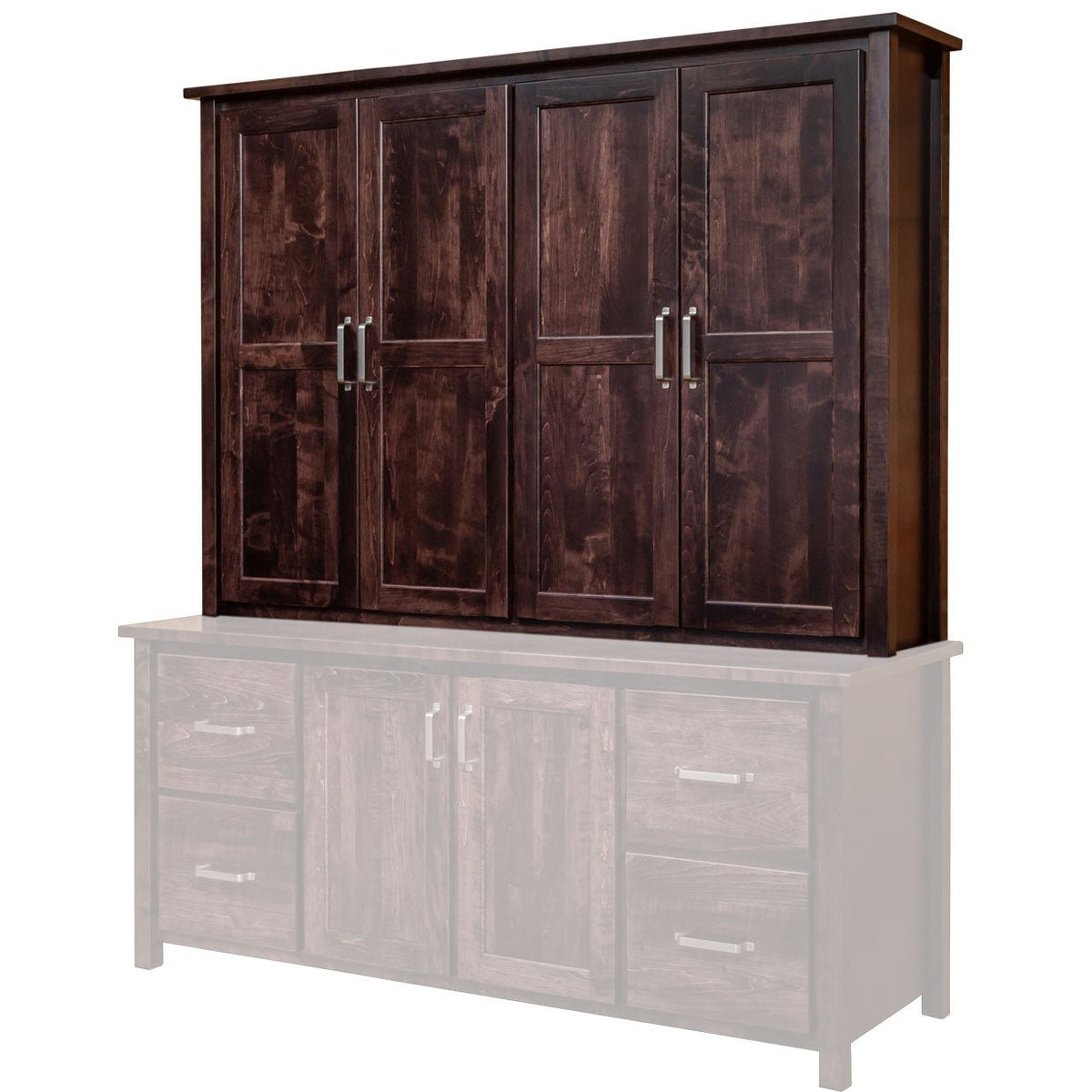 Amish Eshton Credenza Hutch Top con puertas de madera