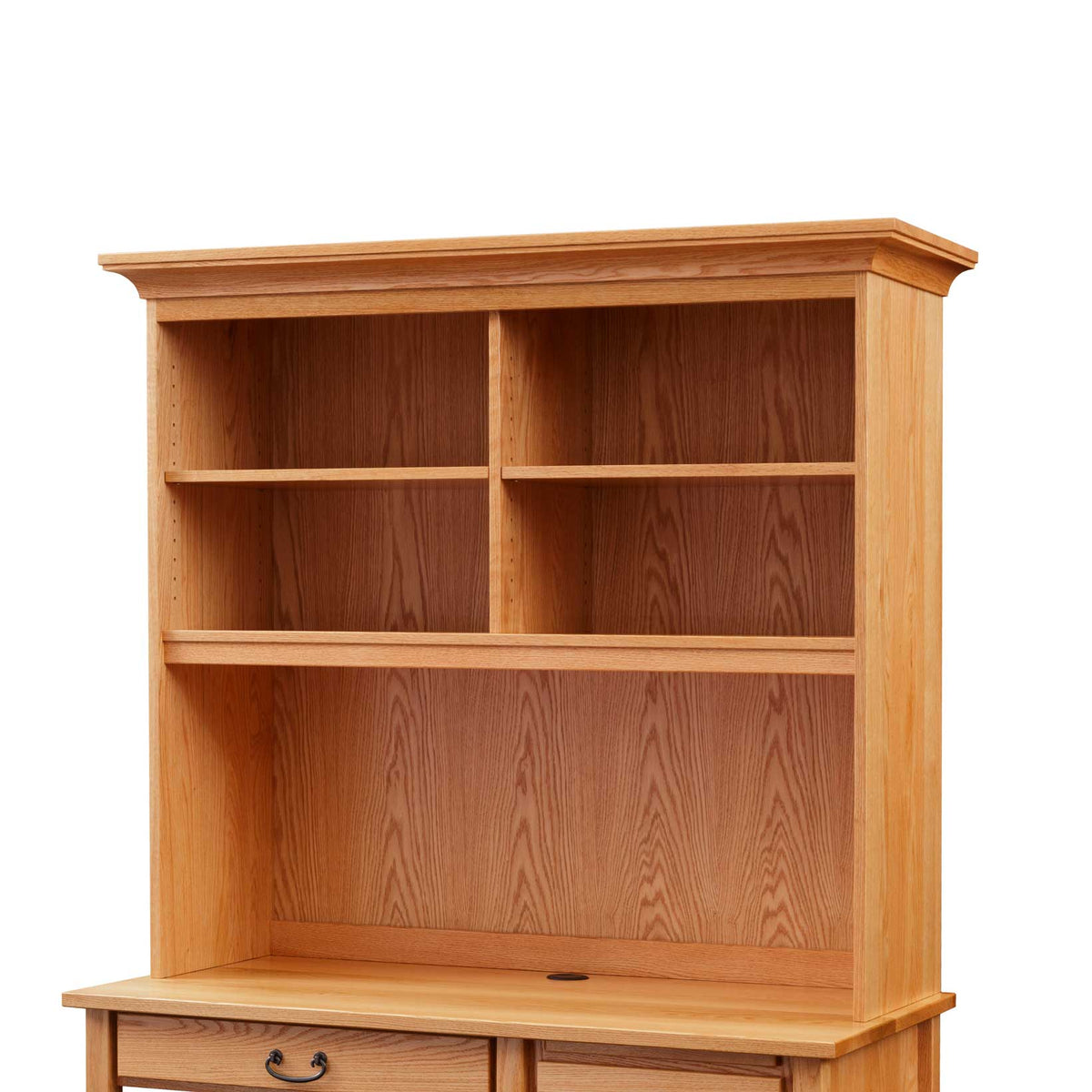 Amish Lewisburg Shaker Solid Wood Single Pedestal Desk with Hutch - matching hutch top (Bookcase Hutch)