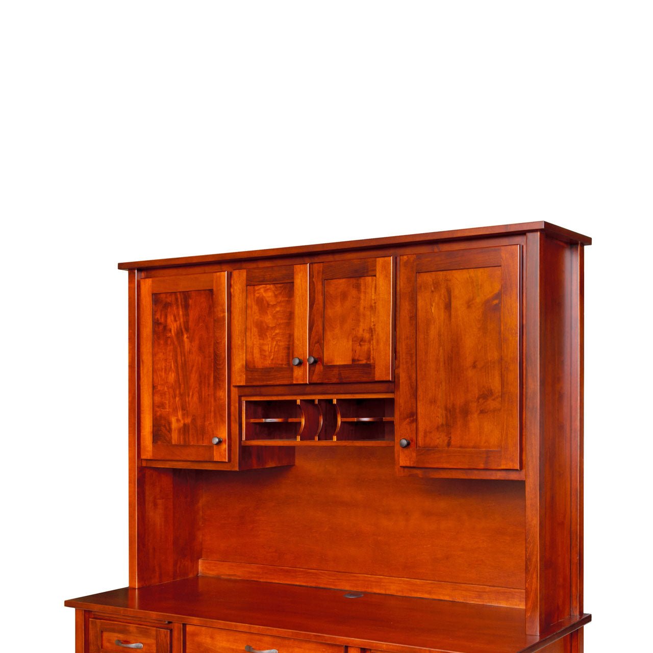 Amish Madisonburg Transitional Solid Wood Double Pedestal Desk with Hutch