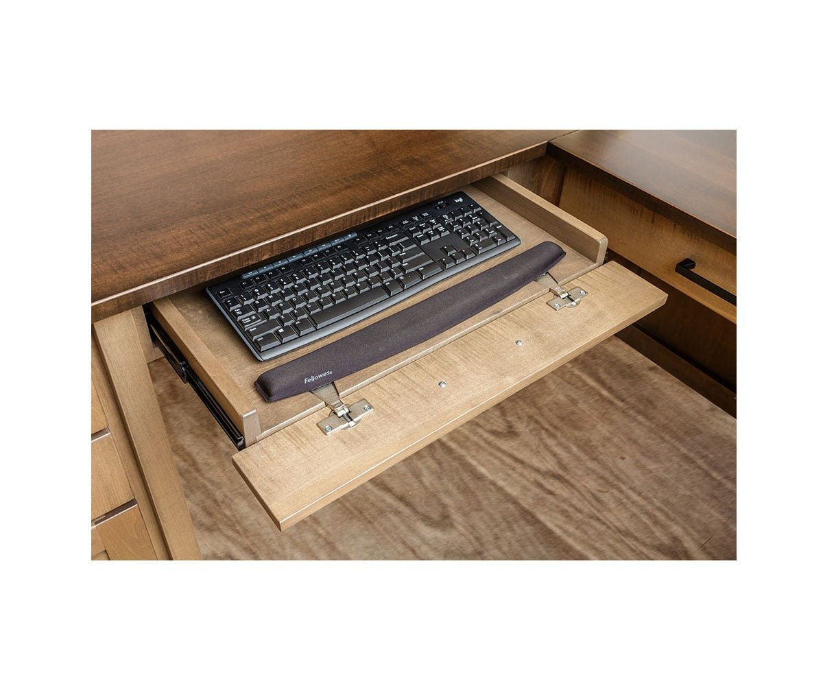 Amish Madisonburg Transitional Solid Wood Executive Desk - optional pull-out keyboard tray detail