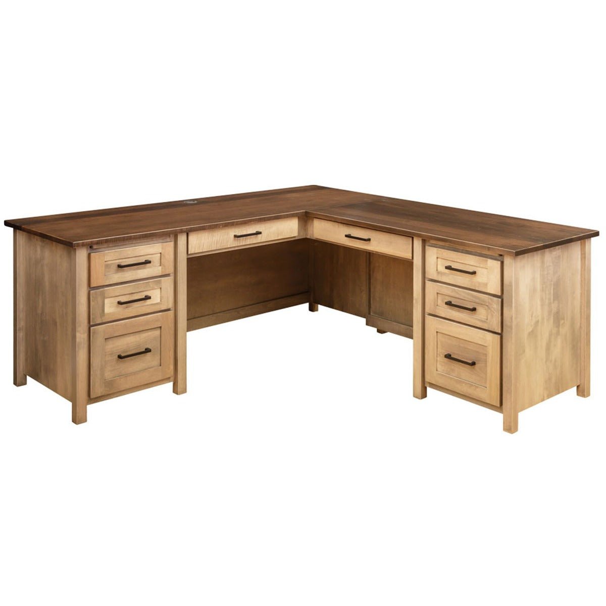Amish Madisonburg Transitional Solid Wood L-Shaped Desk