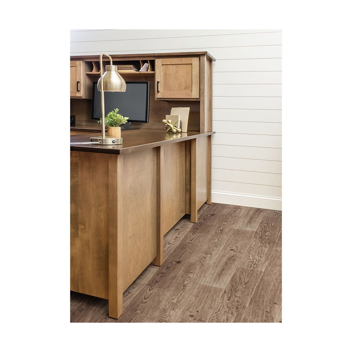 Amish Madisonburg Transitional Solid Wood L-Shaped Desk - finished back