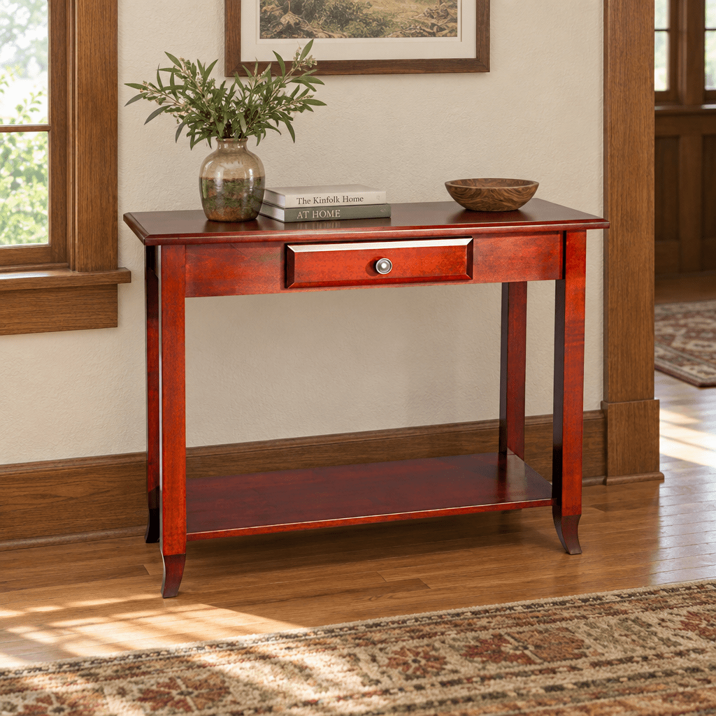 Amish Manchester Hall Table shown in the living room of a craftsman bungalow home