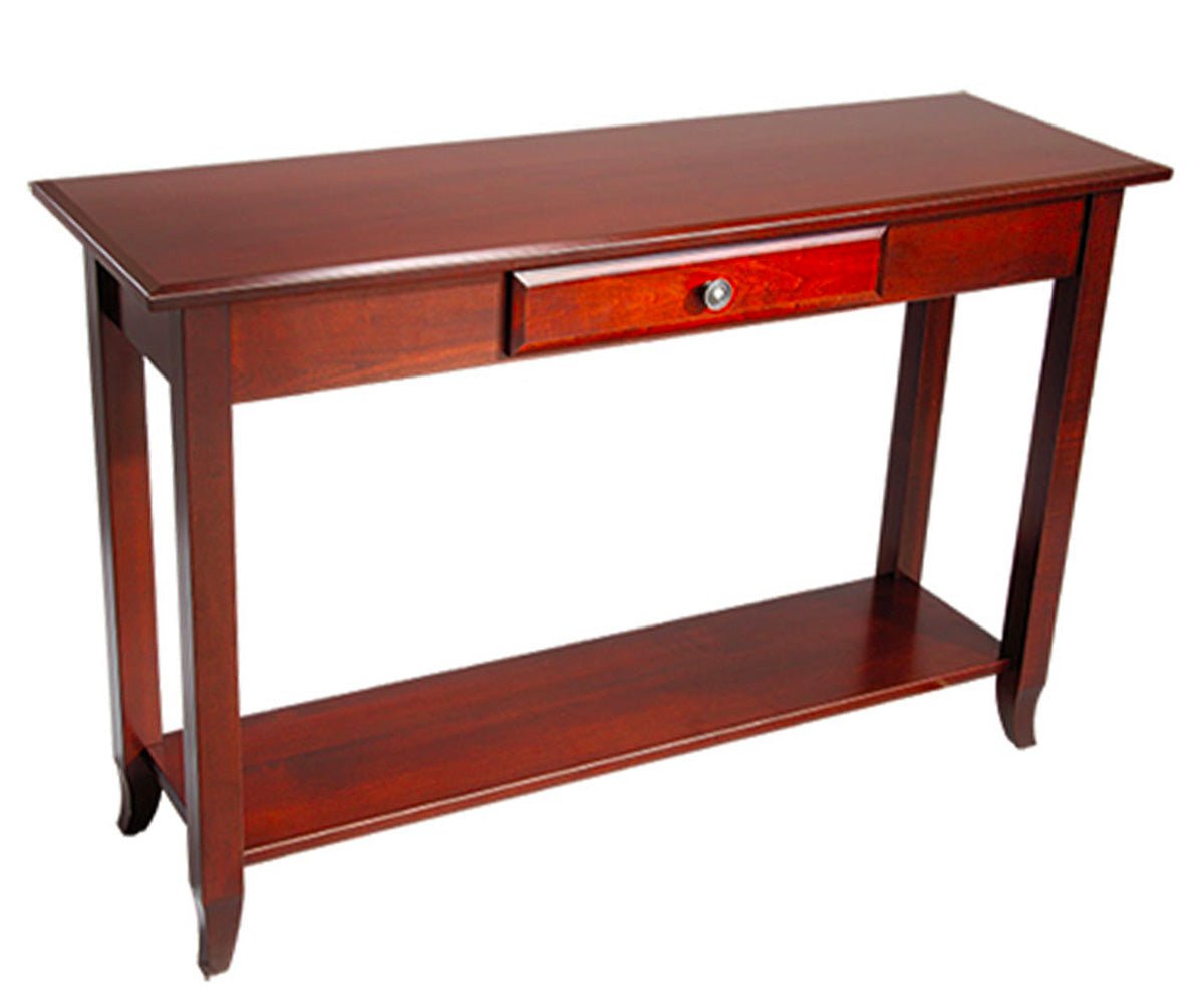 Amish Manchester Sofa Table shown in the living room of a modern farmhouse home