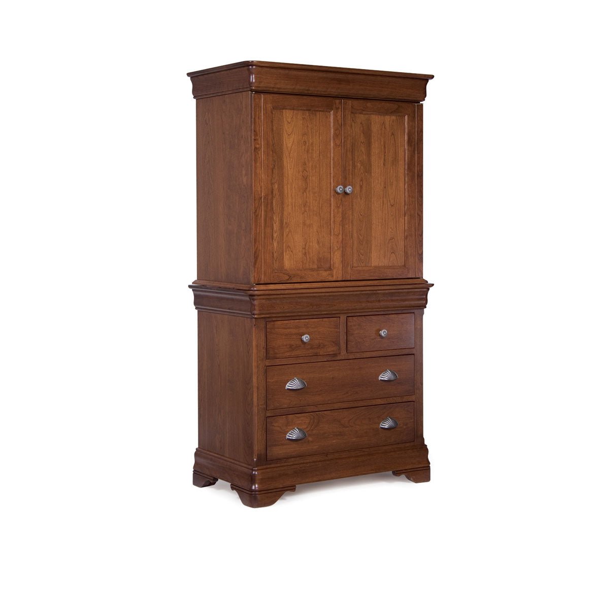 Amish Marseilles 2-Door Armoire shown in the bedroom of a modern farmhouse home